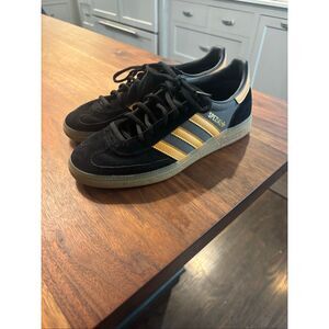 Adidas Men's Black Yellow Stripes Suede Handball Spezial Trainers Shoes Size 8